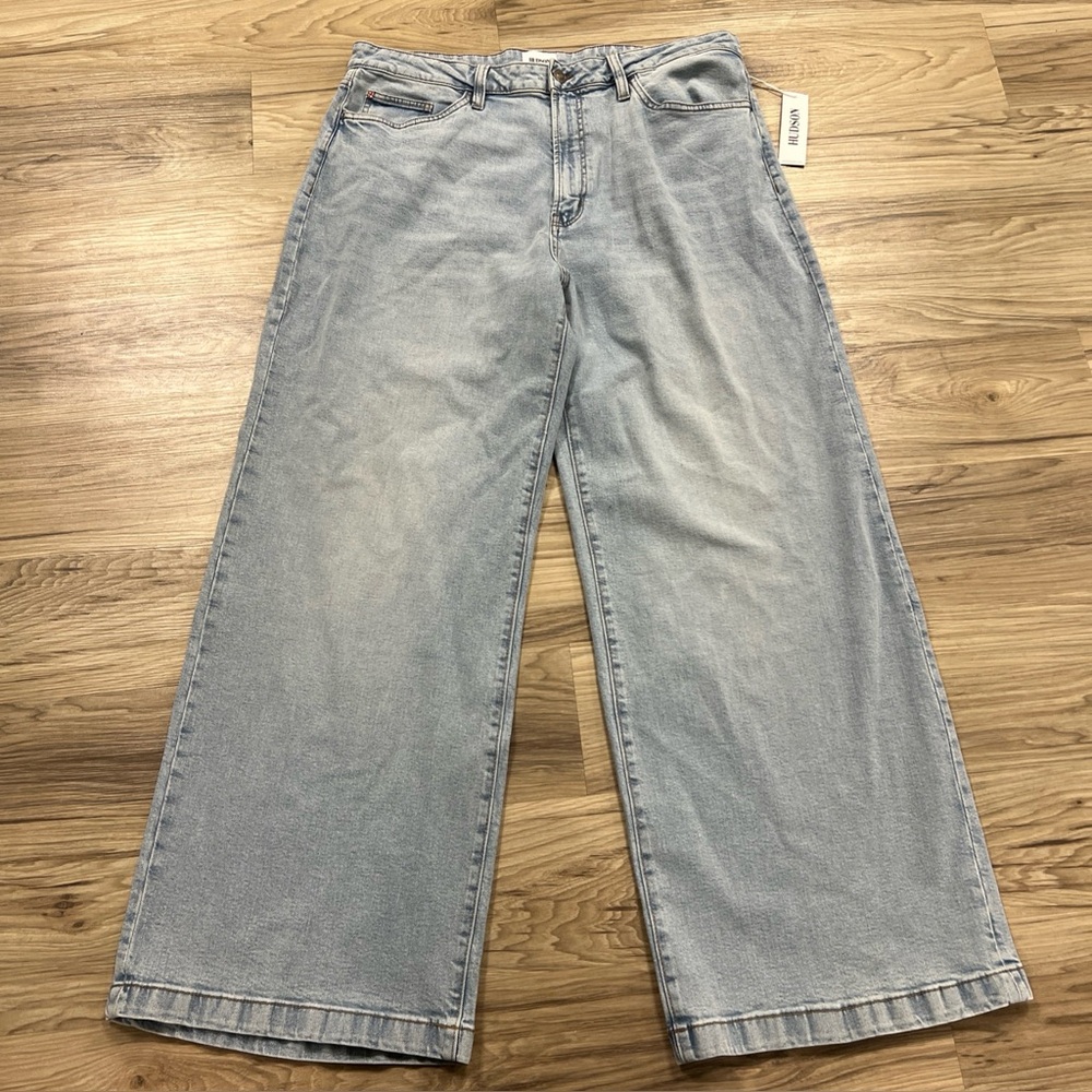 Hudson Jeans Jolene Wide Leg Jeans Light Wash Relaxed Fit High Waist Size 34 NWT